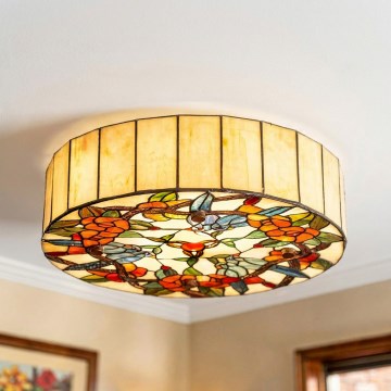 BRILAGI - Plafonnier Tiffany en vitrail JUNGLE 2xE27/60W/230V Ø 40 cm