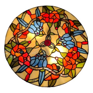 Brilagi - plafonnier Tiffany en vitrail JUNGLE 3xE27/60W/230V Ø 40 cm