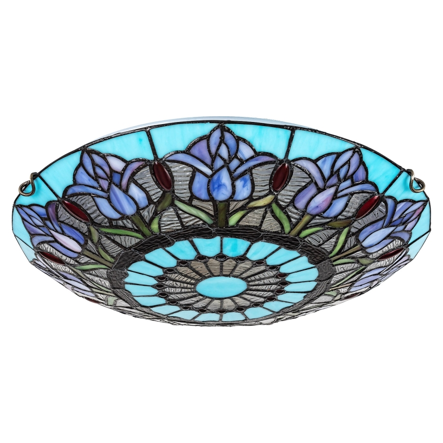 Brilagi - Plafonnier Tiffany en vitrail LORAS 2xE27/60W/230V