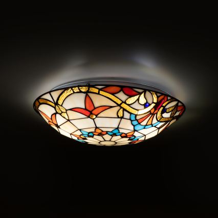 Brilagi - Plafonnier Tiffany en vitrail MIRABELLA 2xE27/60W/230V Ø 40 cm