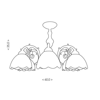 Brilagi - Plafonnier Tiffany en vitrail MIRABELLA 3xE27/60W/230V Ø 60 cm