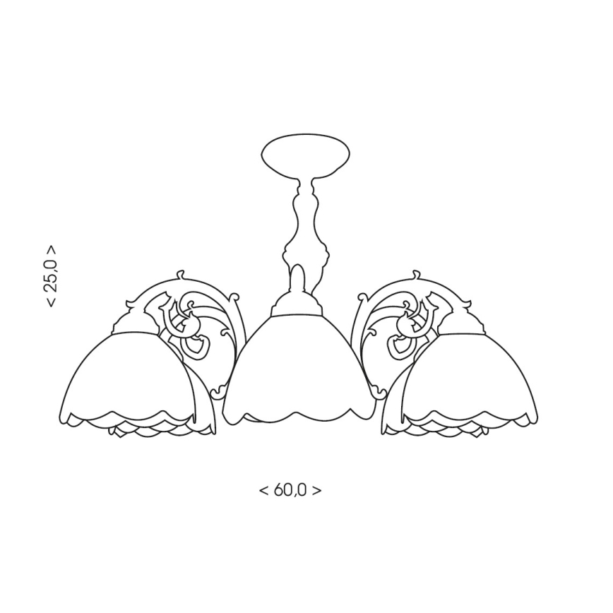 Brilagi - Plafonnier Tiffany en vitrail MIRABELLA 3xE27/60W/230V Ø 60 cm