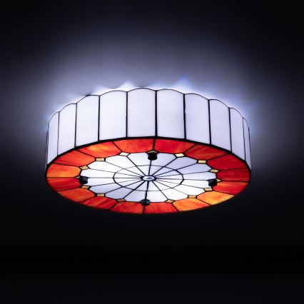 Brilagi - Plafonnier Tiffany en vitrail SIENNA 3xE27/60W/230V Ø 40 cm