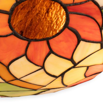 Brilagi - Plafonnier Tiffany en vitrail SUNFLOWER, 2xE27/60W/230V, Ø 40 cm