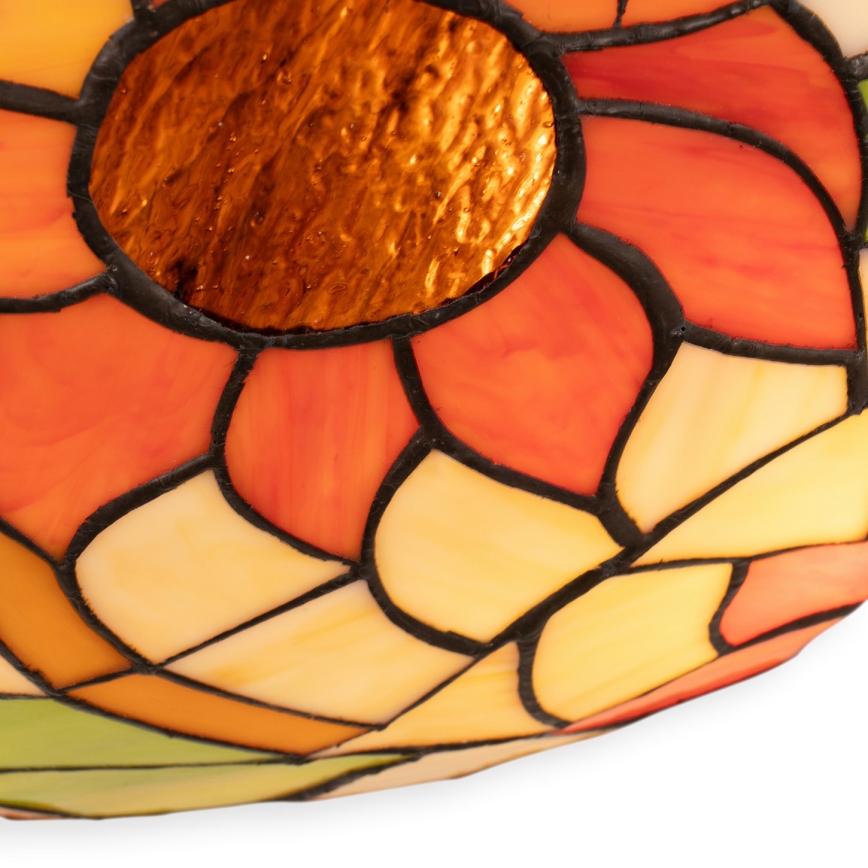 Brilagi - Plafonnier Tiffany en vitrail SUNFLOWER, 2xE27/60W/230V, Ø 40 cm