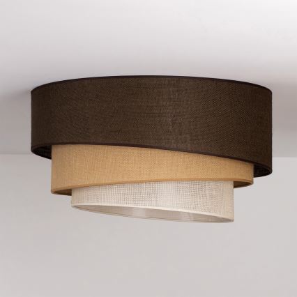 Brilagi - Plafonnier TRIO 3xE27/60W/230V diam. 60 cm marron/beige/blanc