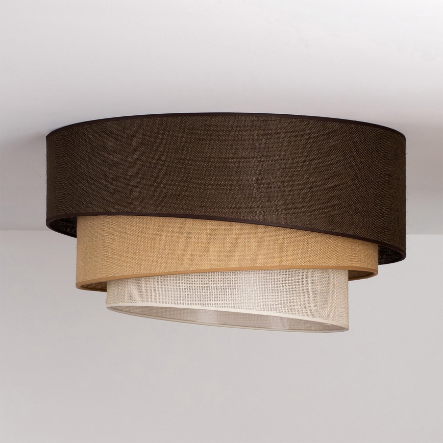 Brilagi - Plafonnier TRIO 3xE27/60W/230V diam. 60 cm marron/beige/blanc