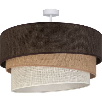 Brilagi - Plafonnier TRIO 3xE27/60W/230V Ø 60 cm marron/beige/blanc