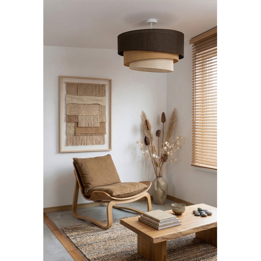 Brilagi - Plafonnier TRIO 3xE27/60W/230V Ø 60 cm marron/beige/blanc