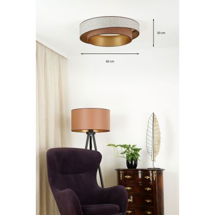 Brilagi - Plafonnier VEGAS SHINE LED/24W/230V d. 60 cm marron