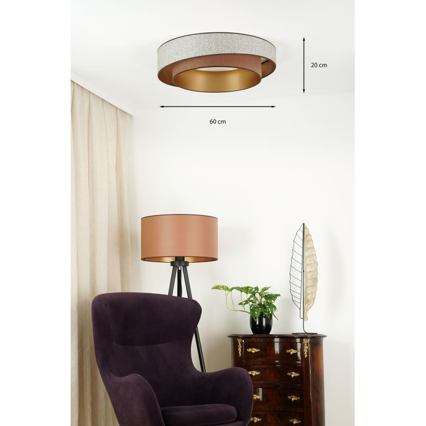 Brilagi - Plafonnier VEGAS SHINE LED/24W/230V d. 60 cm marron