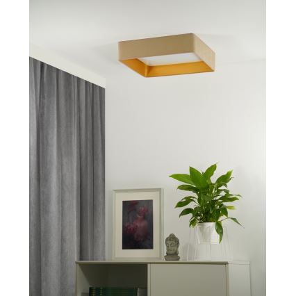 Brilagi - Plafonnier VELVET SQUARE LED/24W/230V beige