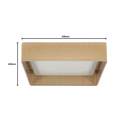 Brilagi - Plafonnier VELVET SQUARE LED/24W/230V marron