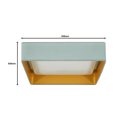 Brilagi - Plafonnier VELVET SQUARE LED/24W/230V menthe