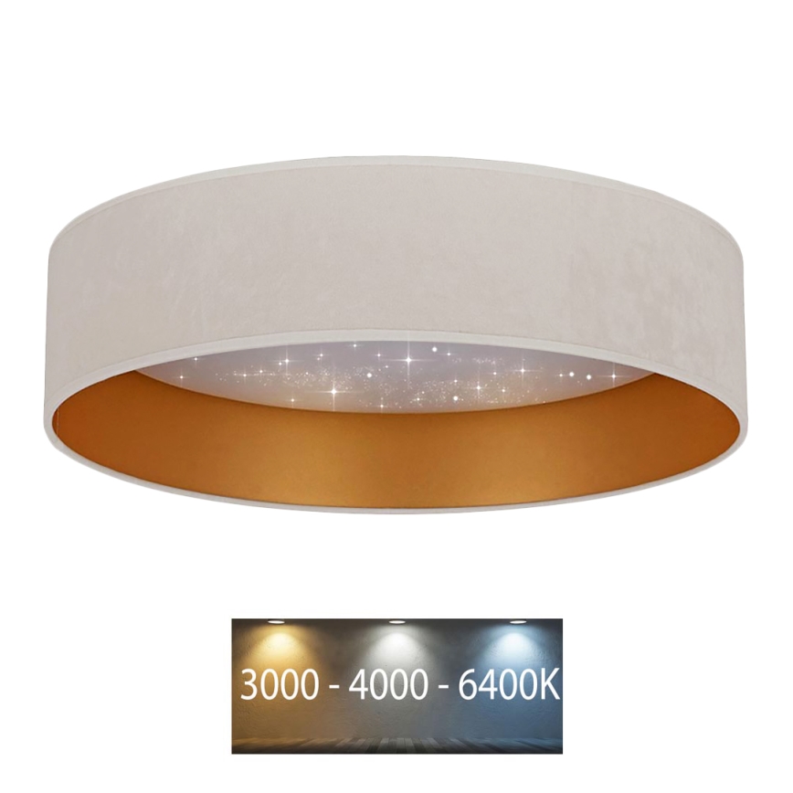 Brilagi - Plafonnier VELVET STAR LED/24W/230V d. 40 cm 3000K/4000K/6400K crème/doré