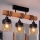 Brilagi - Plafonnier WOOD GLASS 3xE27/60W/230V pin/noir/brun fumé