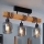 Brilagi - Plafonnier WOOD GLASS 3xE27/60W/230V pin/noir/gris fumé