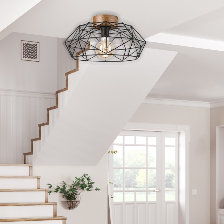 Brilagi - Plafonnier WOODY BASKET 1xE27/60W/230V Ø 40 cm chêne