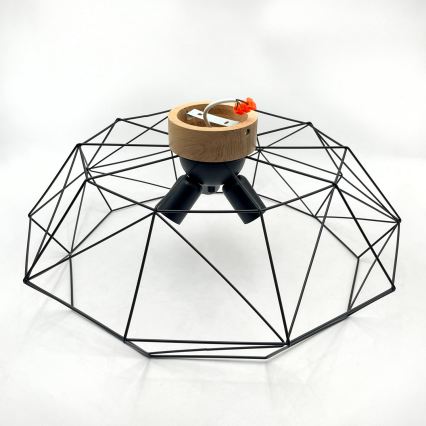 Brilagi - Plafonnier WOODY BASKET 3xE27/60W/230V Ø 60 cm chêne