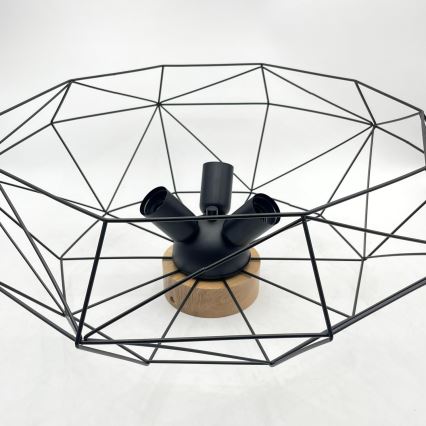 Brilagi - Plafonnier WOODY BASKET 3xE27/60W/230V Ø 60 cm chêne