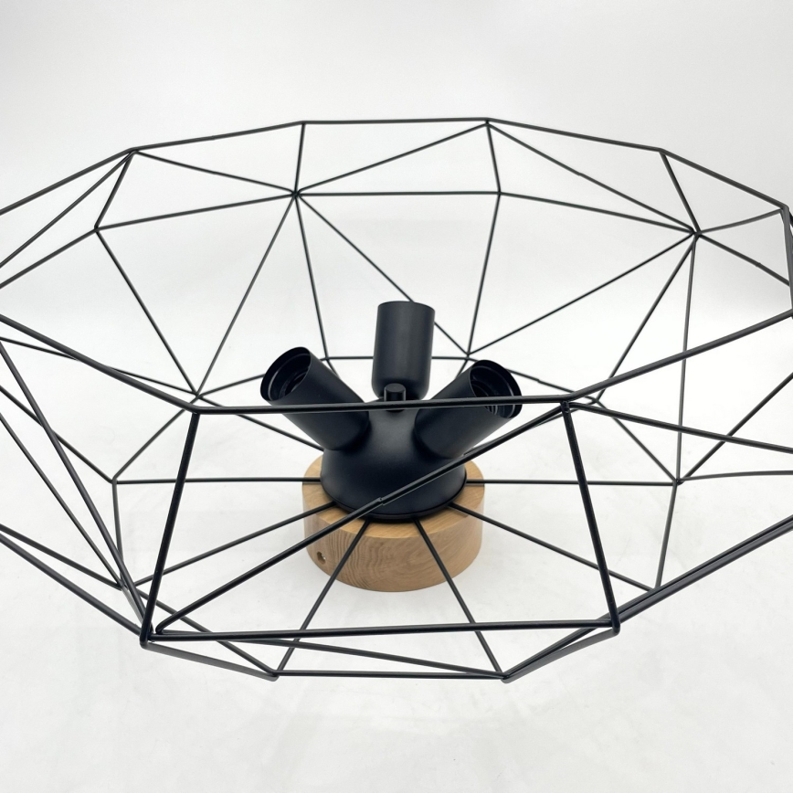 Brilagi - Plafonnier WOODY BASKET 3xE27/60W/230V Ø 60 cm chêne