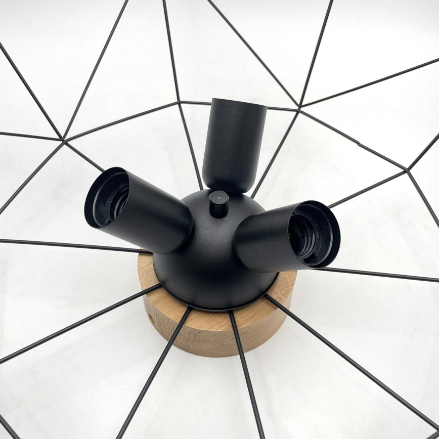 Brilagi - Plafonnier WOODY BASKET 3xE27/60W/230V Ø 60 cm chêne