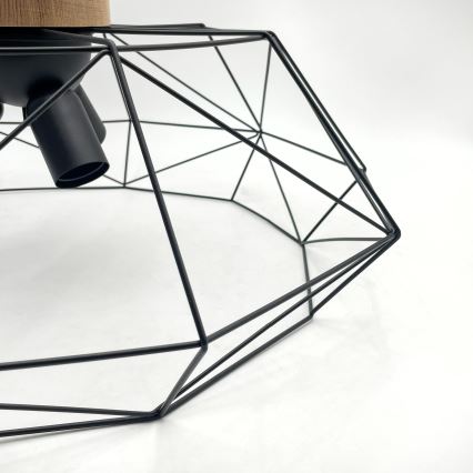 Brilagi - Plafonnier WOODY BASKET 3xE27/60W/230V Ø 60 cm chêne