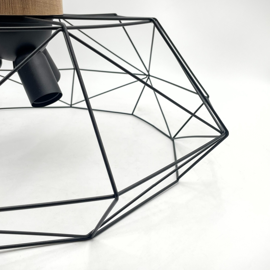 Brilagi - Plafonnier WOODY BASKET 3xE27/60W/230V Ø 60 cm chêne