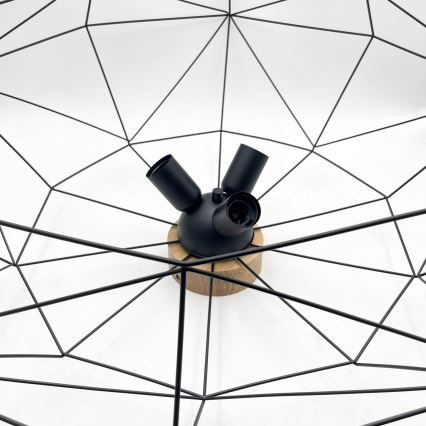 Brilagi - Plafonnier WOODY BASKET 3xE27/60W/230V Ø 80 cm chêne