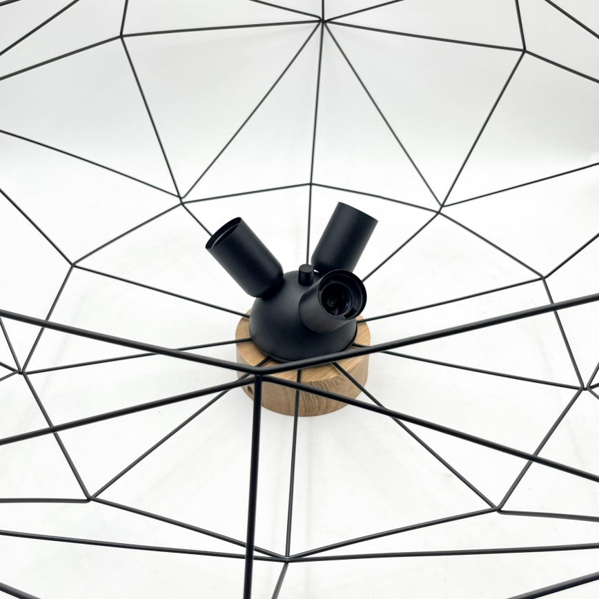 Brilagi - Plafonnier WOODY BASKET 3xE27/60W/230V Ø 80 cm chêne