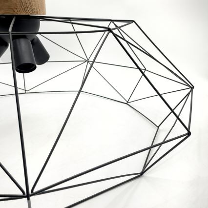 Brilagi - Plafonnier WOODY BASKET 3xE27/60W/230V Ø 80 cm chêne