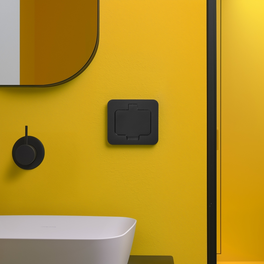 Brilagi - Prise de sol encastrée d'extérieur IP55, noire, rectangulaire