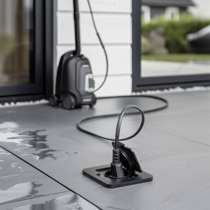 Brilagi - Prise de sol encastrée d'extérieur IP55, noire, rectangulaire