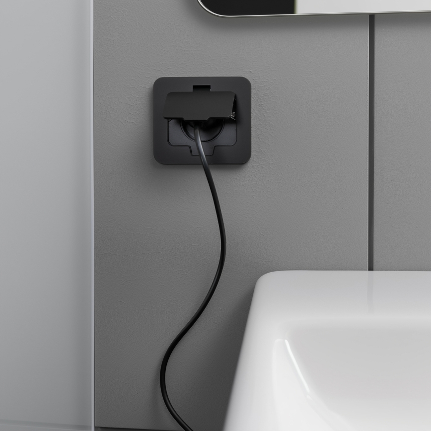 Brilagi - Prise de sol encastrée d'extérieur IP55, noire, rectangulaire