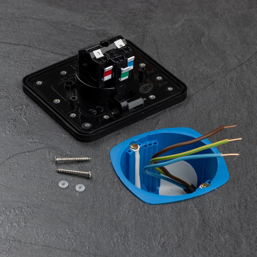 Brilagi - Prise de sol encastrée d'extérieur IP55, noire, rectangulaire