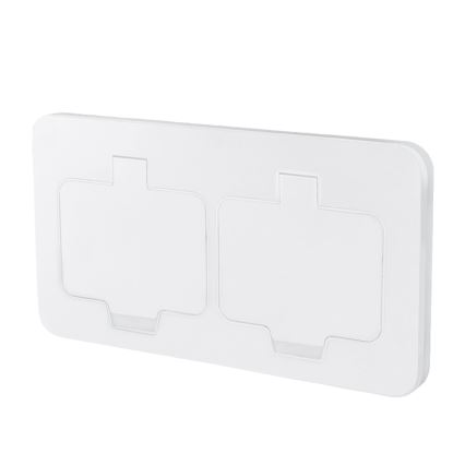 Brilagi - Prise double encastrable INBOX IP55 pour cuisine blanche rectangulaire