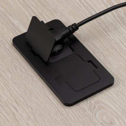 Brilagi - Prise double encastrée au sol d'extérieur IP55 noire rectangulaire