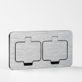 Brilagi - Prise double extérieure encastrée dans le sol IP55 chrome mat rectangulaire