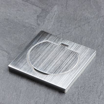 Brilagi - Prise encastrée de cuisine INBOX IP55, chrome mat, carrée