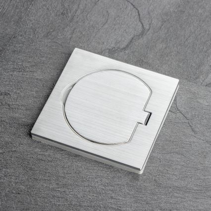 Brilagi - Prise encastrée de cuisine INBOX IP55, chrome mat, carrée