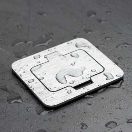Brilagi - Prise encastrée de cuisine INBOX IP55 chrome mat rectangulaire