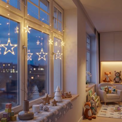 BRILAGI - Rideau de Noël LED 77xLED/3xAA/USB 1,8m blanc chaud