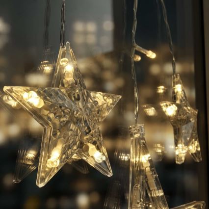 BRILAGI - Rideau de Noël LED 77xLED/3xAA/USB 1,8m blanc chaud