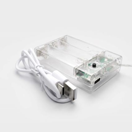 BRILAGI - Rideau de Noël LED 77xLED/3xAA/USB 1,8m blanc chaud