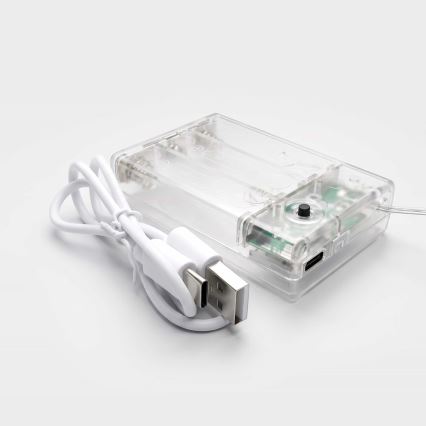 BRILAGI - Rideau de Noël LED 77xLED/3xAA/USB 1,8m blanc froid