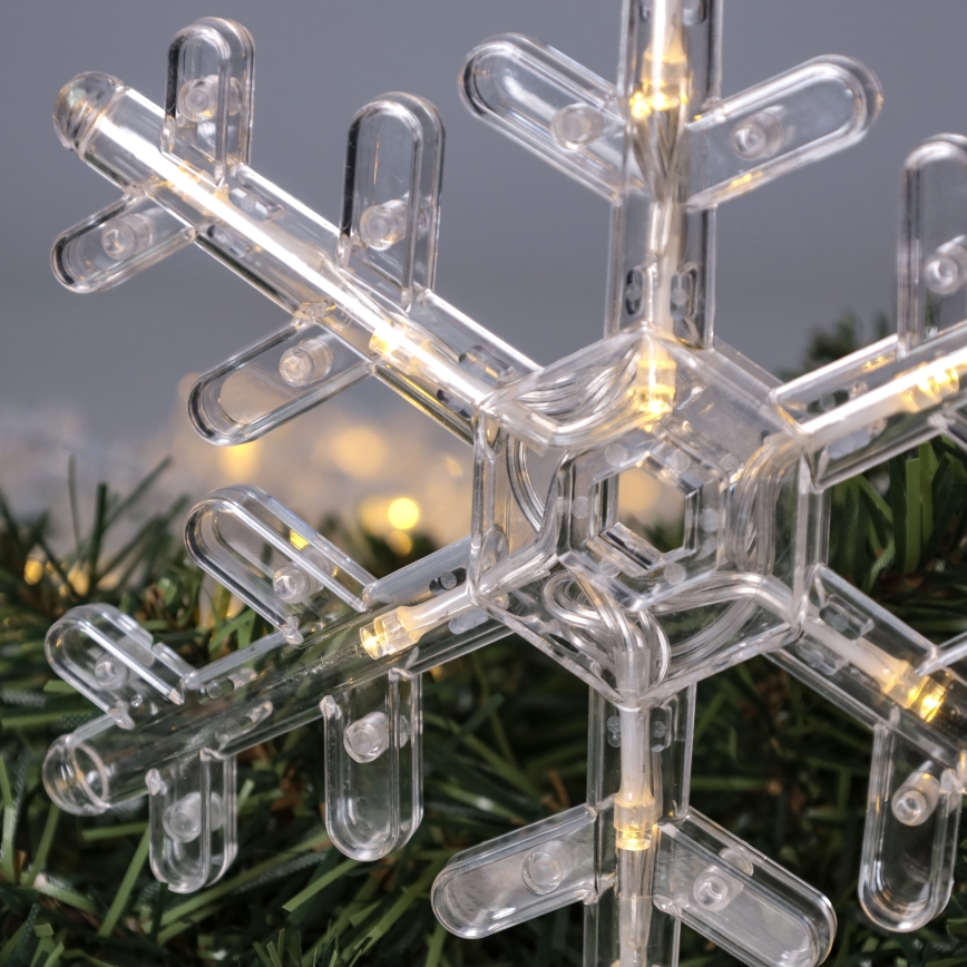 BRILAGI - rideau LED de Noël 77xLED/3xAA/USB 3,8m flocons blanc chaud