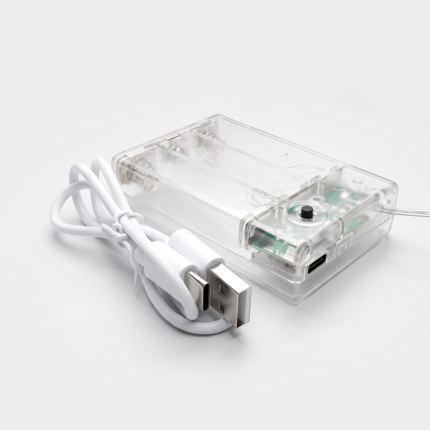 BRILAGI - rideau LED de Noël 77xLED/3xAA/USB 3,8m flocons blanc chaud