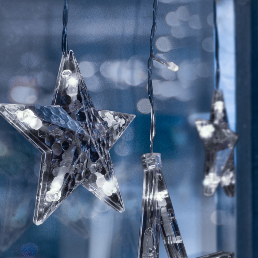 Brilagi - Rideau LED d'extérieur 123xLED/3xAA/USB 3m IP44 blanc froid