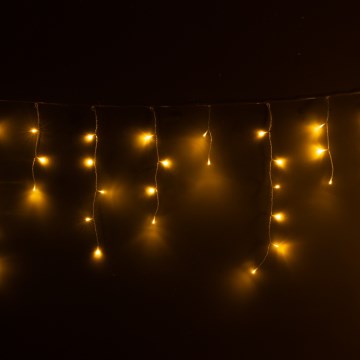 Brilagi - Rideau lumineux de Noël d'extérieur LED 400 LED/8 fonctions, 23 m, IP44, blanc chaud