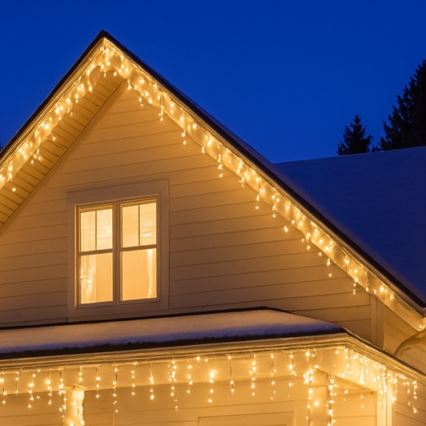 Brilagi - Rideau lumineux de Noël LED pour extérieur 360xLED/8 fonctions 14m IP44 blanc chaud effet glaçons